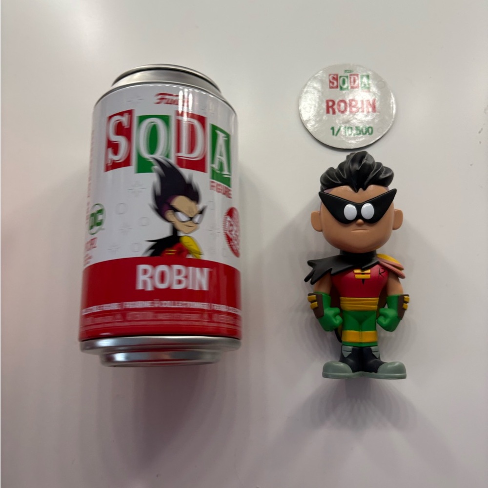 Funko Robin Soda Figure with Can - Red, Green, Black